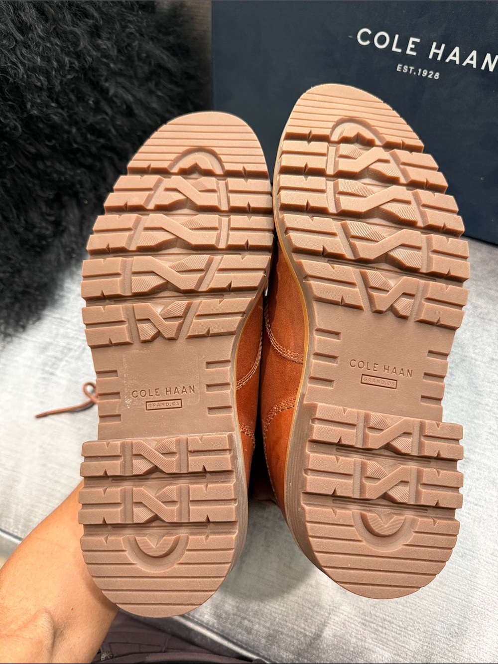 Cole Haan Men's Brown Leather Lace-Up Boots - Picture 7 of 8